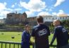 View in front of the school: Qoricancha - Inca Temple of the Sun